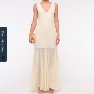 Abercrombie Godet Cream Maxi Dress